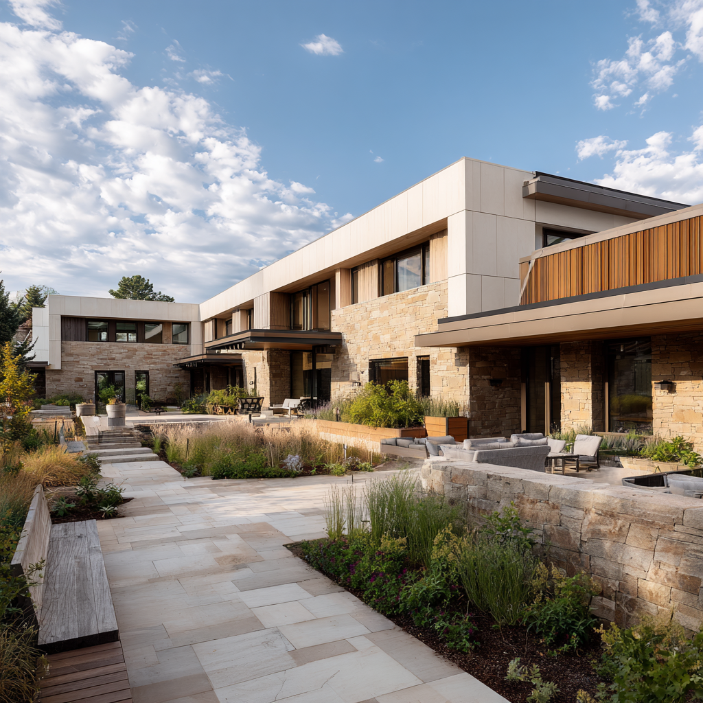 Outdoor meditation garden and walking path at HWC Wellness in Hesperia, California